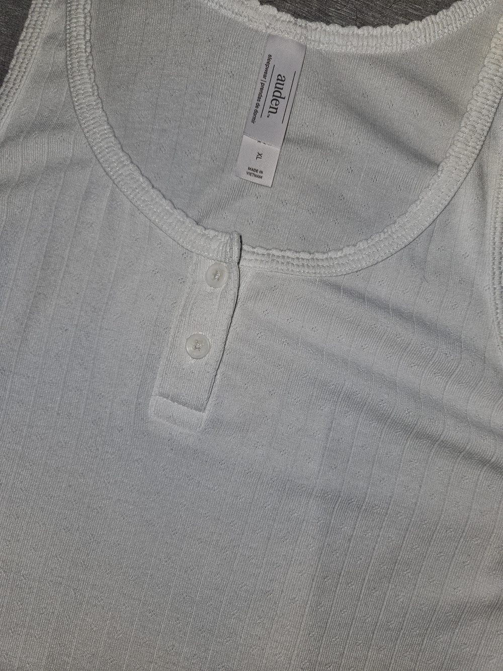 Auden White Ribbed Tank & Short Sleep Set - Picture 2 of 3